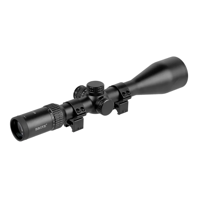 Прицел оптический BRITE WA8X 3-24x56 SF IR - вид со стороны окуляра с кольцами крепления