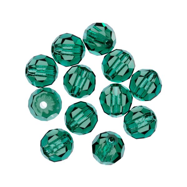 Бусины стекло ⌀6 мм, 12 шт, темно-зеленый/emerald, Preciosa 451-19-602