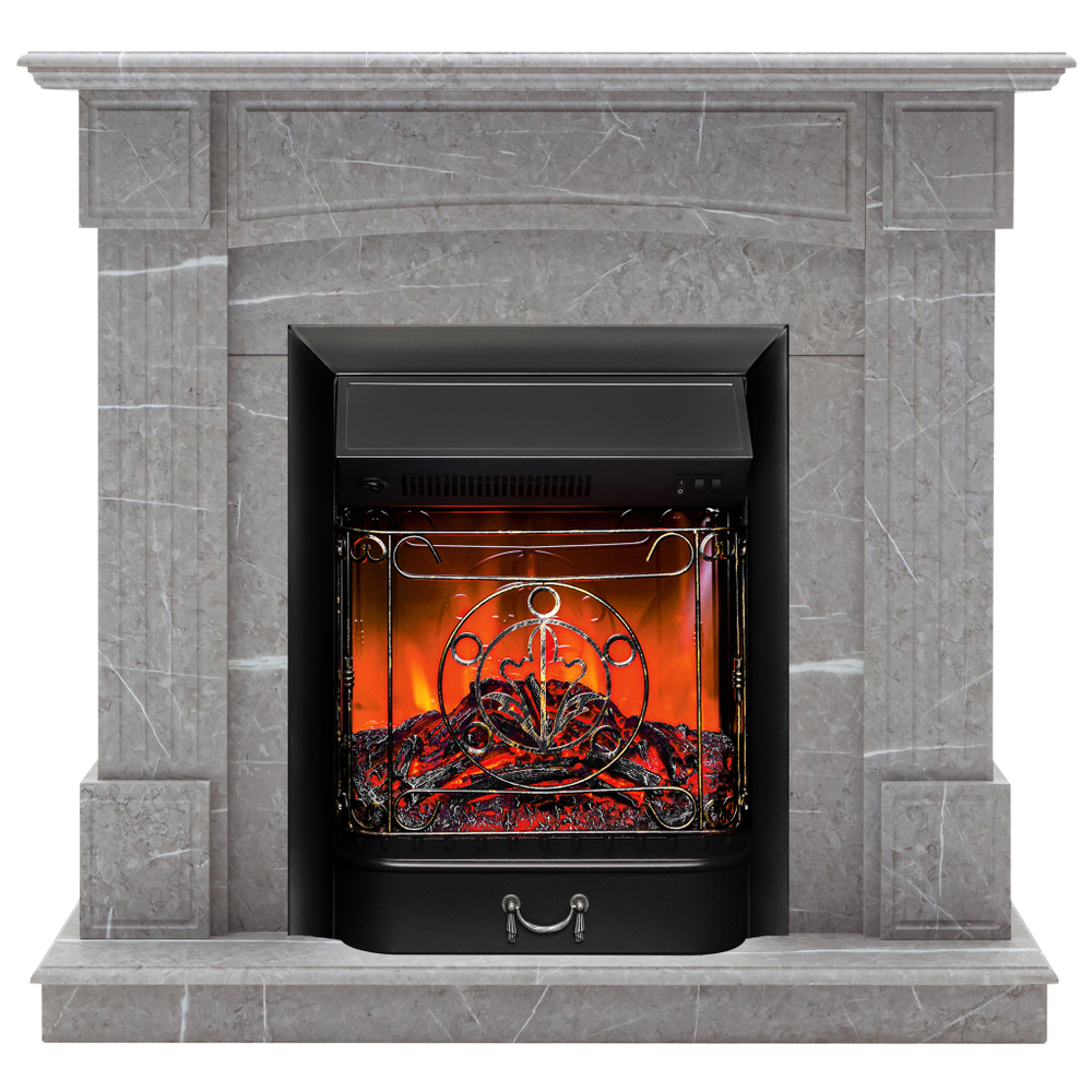 Каминокомплект Real Flame Andrea STD GR с очагом Majestic Lux Black (без пульта)