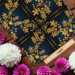 Ткань оксфорд 600 желуди с листьями
