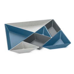 Менажница TANGRAM READY Organic синяя-серая Koziol