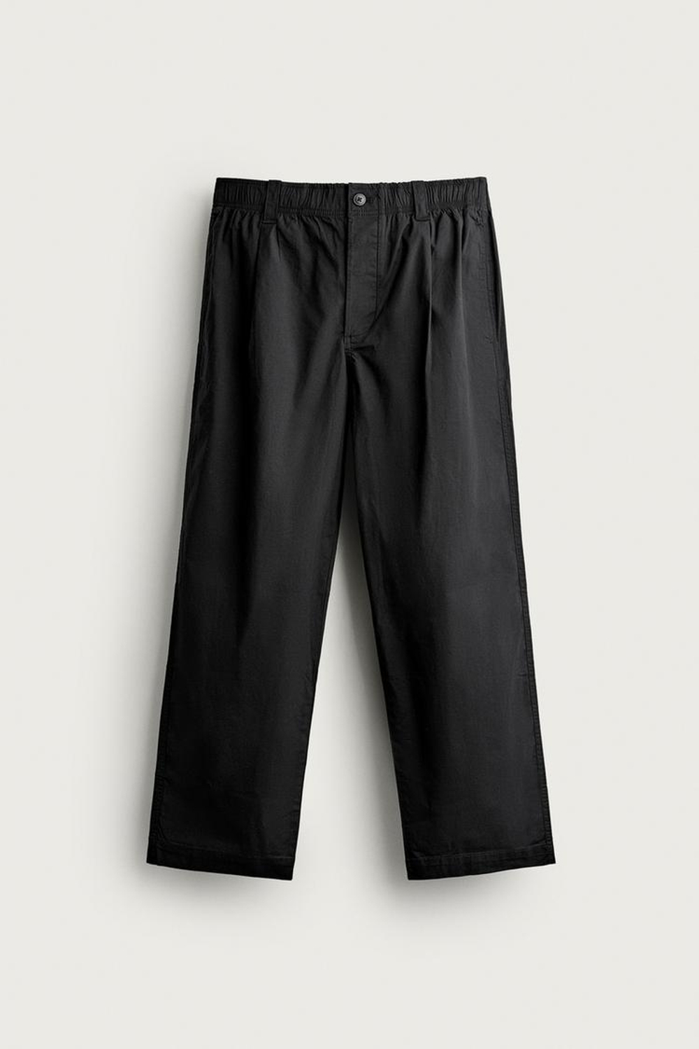 ZARA БРЮКИ RELAXED FIT СО СКЛАДКАМИ, ЧЕРНЫЙ