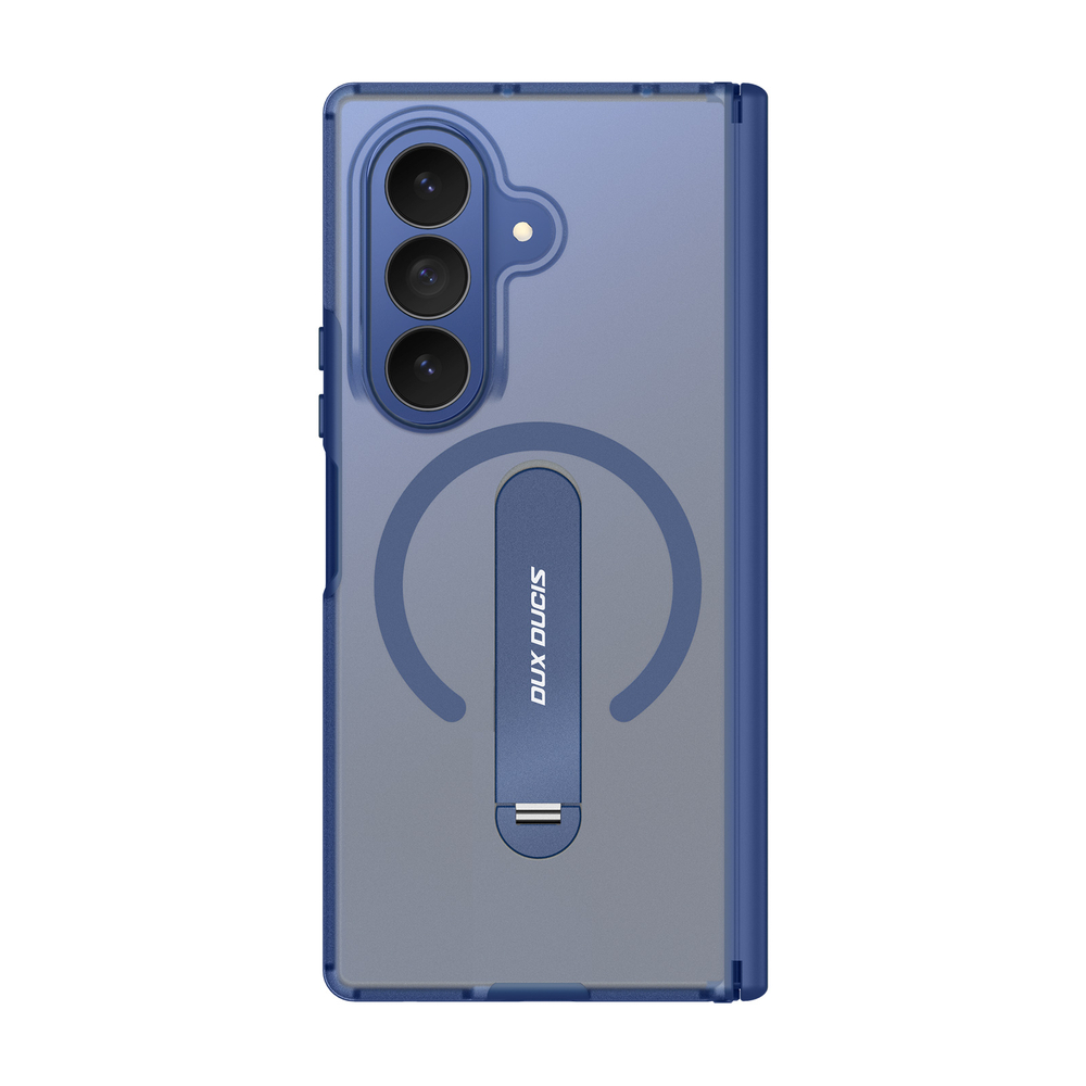 Противоударный чехол синего цвета с MagSafe и поворотной подставкой для Samsung Galaxy Z Fold 8 Ultra, серия Kind Series Case от Dux Ducis
