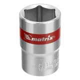 Головка торцевая, 18 мм, шестигранная, CrV, под квадрат 1/2, хромированная Matrix — фото 1
