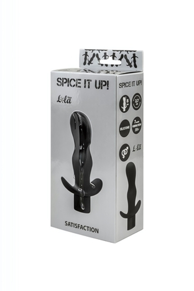 Анальная пробка с вибрацией Spice it up Satisfaction Black (7 режимов) (Цвет: черный)