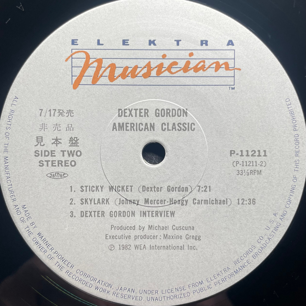 Dexter Gordon ‎– American Classic (Япония 1982г.)