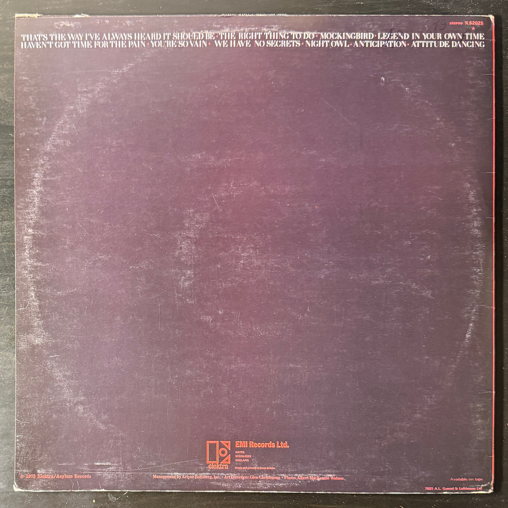 Carly Simon – The Best Of Carly Simon (Англия 1975г.) Promo