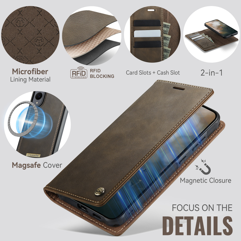 Чехол-кошелек CaseMe 2 in 1 MagSafe Samsung Galaxy S25 Edge