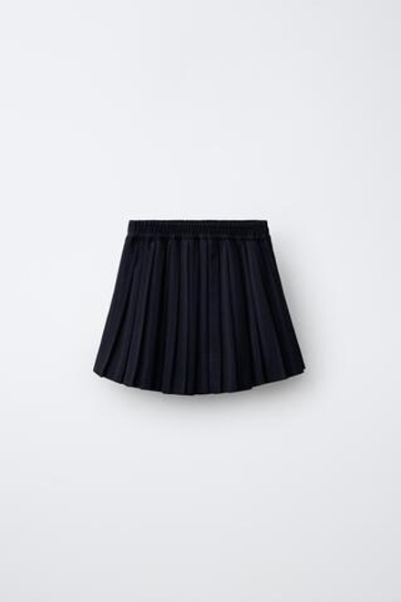 ZARA ЮБКА В СКЛАДКУ В ПОЛОСКУ, МОРСКОЙ СИНИЙ
