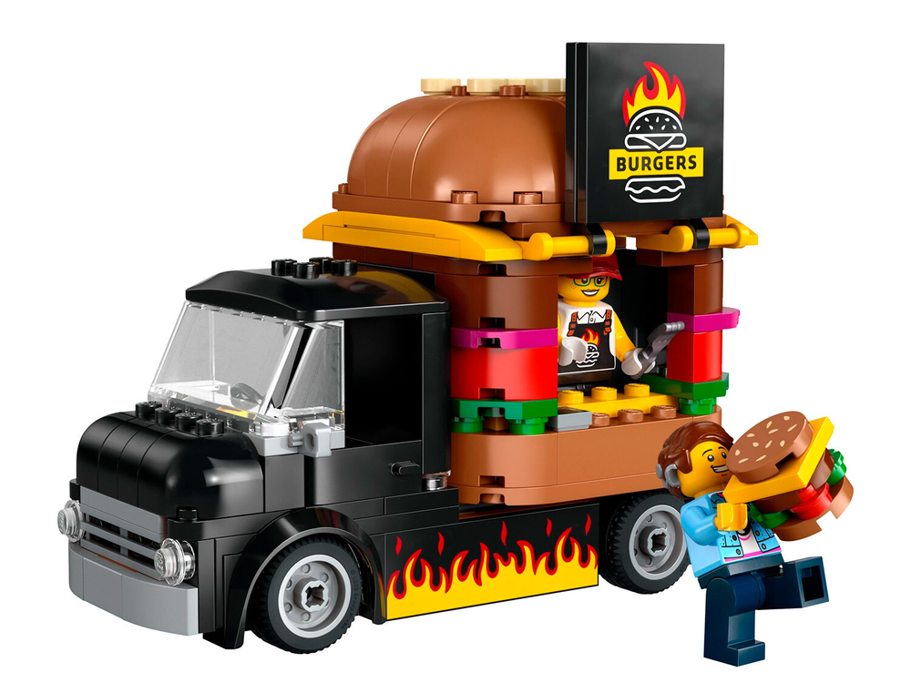 Конструктор Лего Сити Бургерная на колёсах | LEGO City Burger Truck 60404 — набор для детей 194 детали (5+)