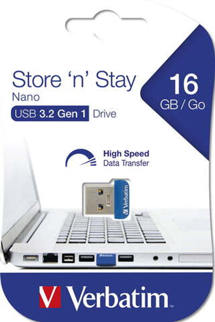 Флеш-накопитель Verbatim Store 'n' Stay Nano 16GB, USB 3.2 Gen1