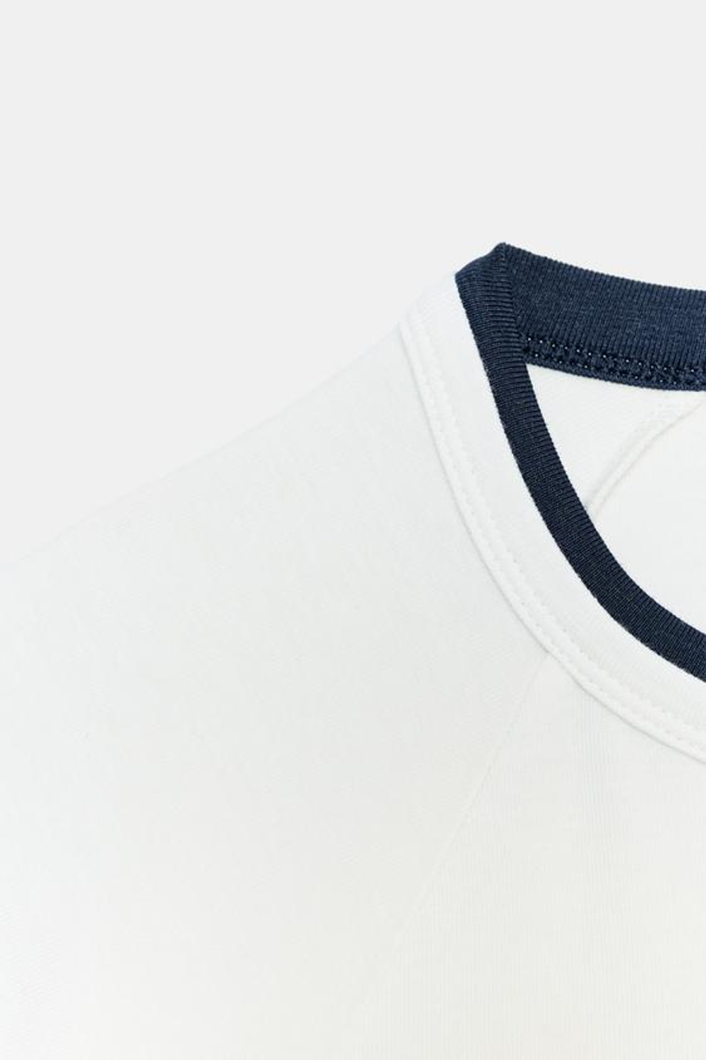 ZARA ФУТБОЛКА С ЭФФЕКТОМ ДВОЙНОГО РУКАВА, ЖЕЛТОВАТО-БЕЛЫЙ