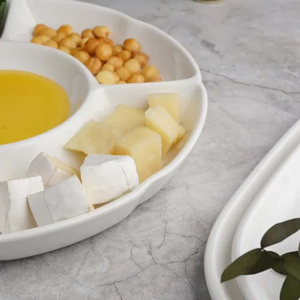 Менажница d 31 см h3,5 см 5 отделений белая фарфор P.L. Proff Cuisine [3]