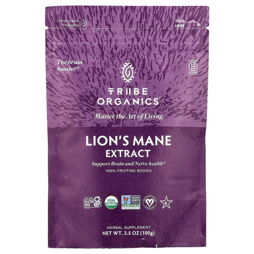 Tribe Organics, Экстракт львиной гривы, 100 г (3,5 унции)