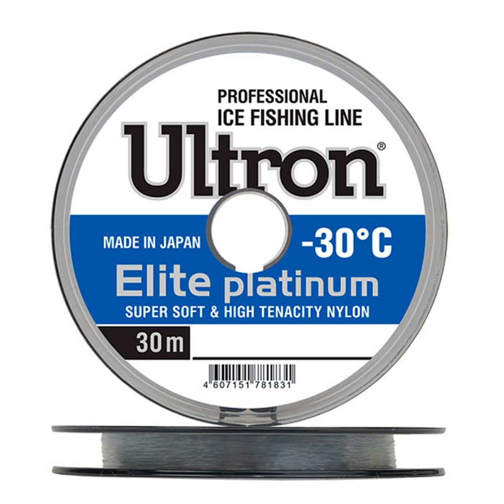 Леска ULTRON Elite Platinum 0,16 мм., 3,1 кг, 30 м, серебряная