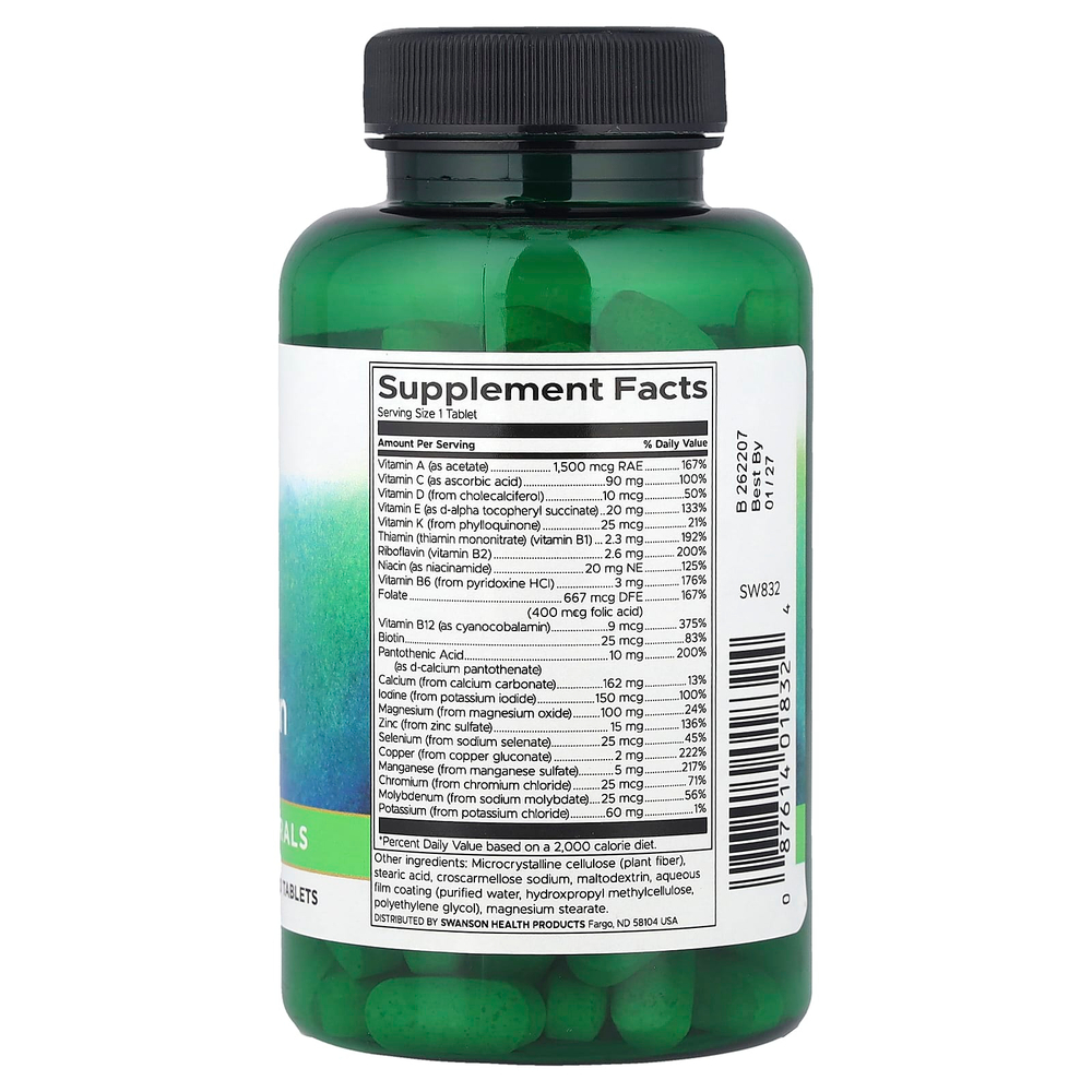 Swanson Vitamins, Just One Complete Multi, мультивитаминный комплекс, без железа, 130 таблеток