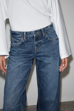 ZARA ДЖИНСЫ Z1975 REGULAR С НИЗКОЙ ПОСАДКОЙ, СИНИЙ