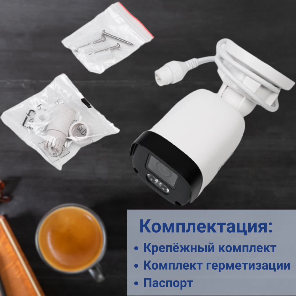 Tiandy TC-C32QN I3/E/Y/2.8mm/V5.1 Видеокамера IP 2Мп цилиндрическая уличная, с микрофоном (2.8мм)