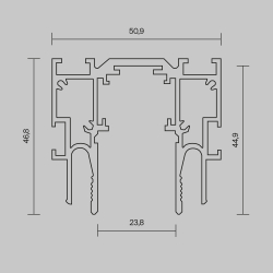 Шинопровод встраиваемый для натяжного потолка Technical TRX034-SCCL-422B
