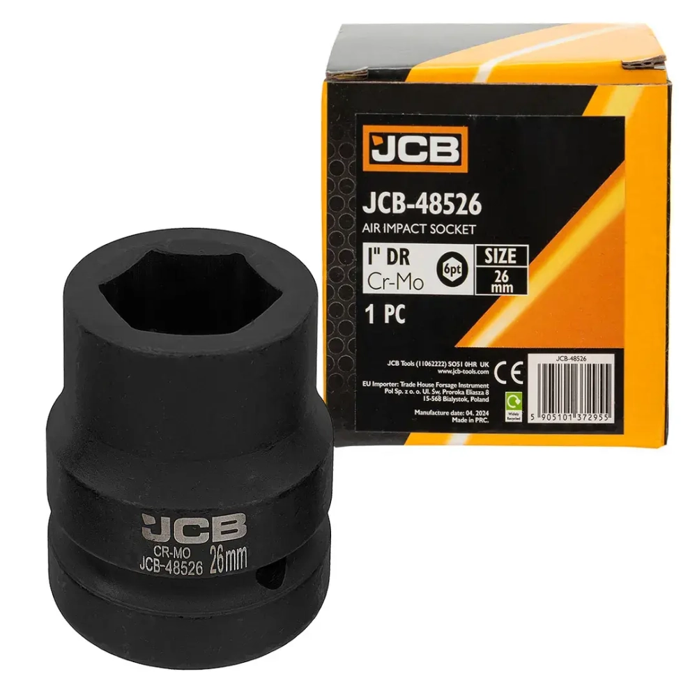 Головка ударная 26мм (6гр.), 1'' JCB JCB-48526