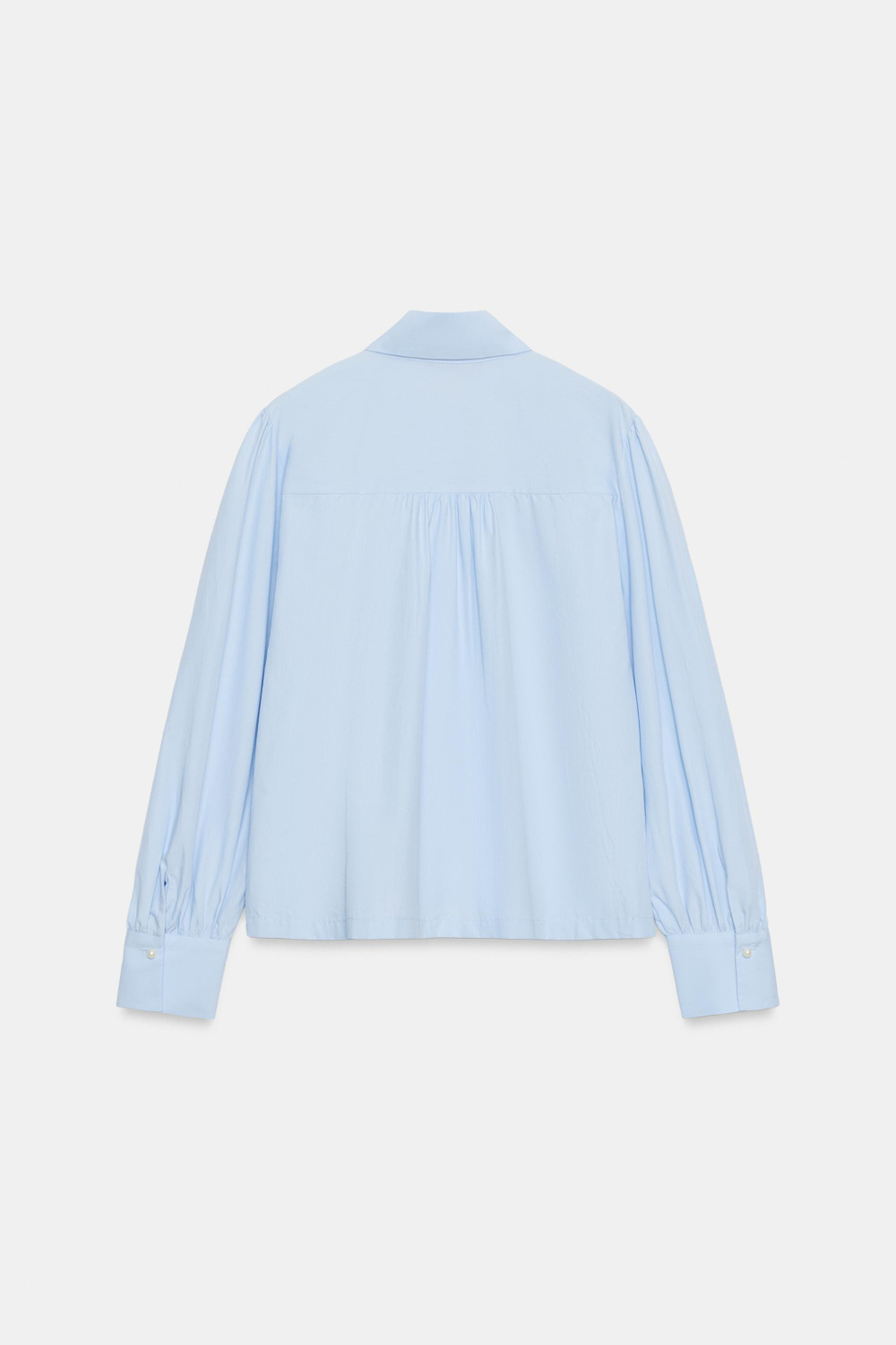 РУБАШКА ИЗ ПОПЛИНА С ЖЕМЧУЖНЫМИ ЦВЕТАМИ — ZARA