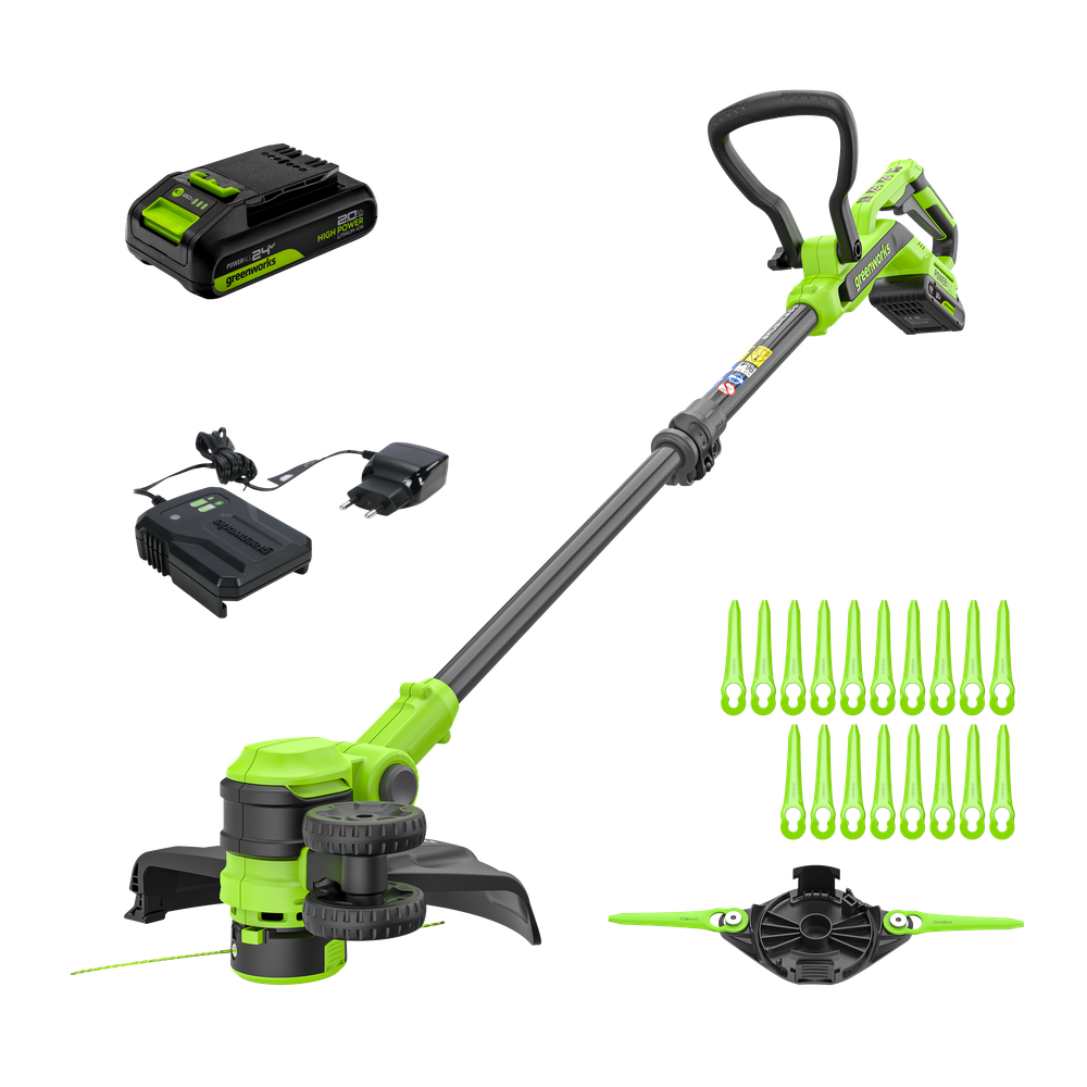 Триммер аккумуляторный Greenworks ST3002, 24V, 30 см, c 1хАКБ 4Ач и ЗУ (ST3002UB)