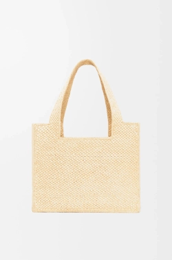 Loewe Средняя сумка-тоут LOEWE Font из рафии, натуральный
