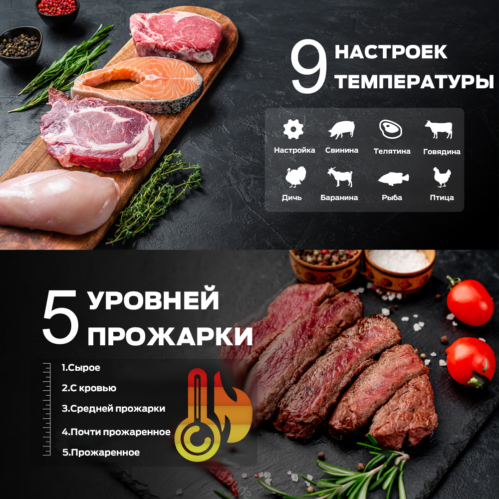 Термометр ThermoPro TP07C выносной щуп и удаленный замер температуры