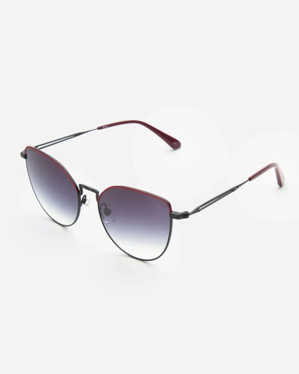 Очки солнцезащитные Spunky Big Kiss Black-Red. gradient grey lens - фото 3