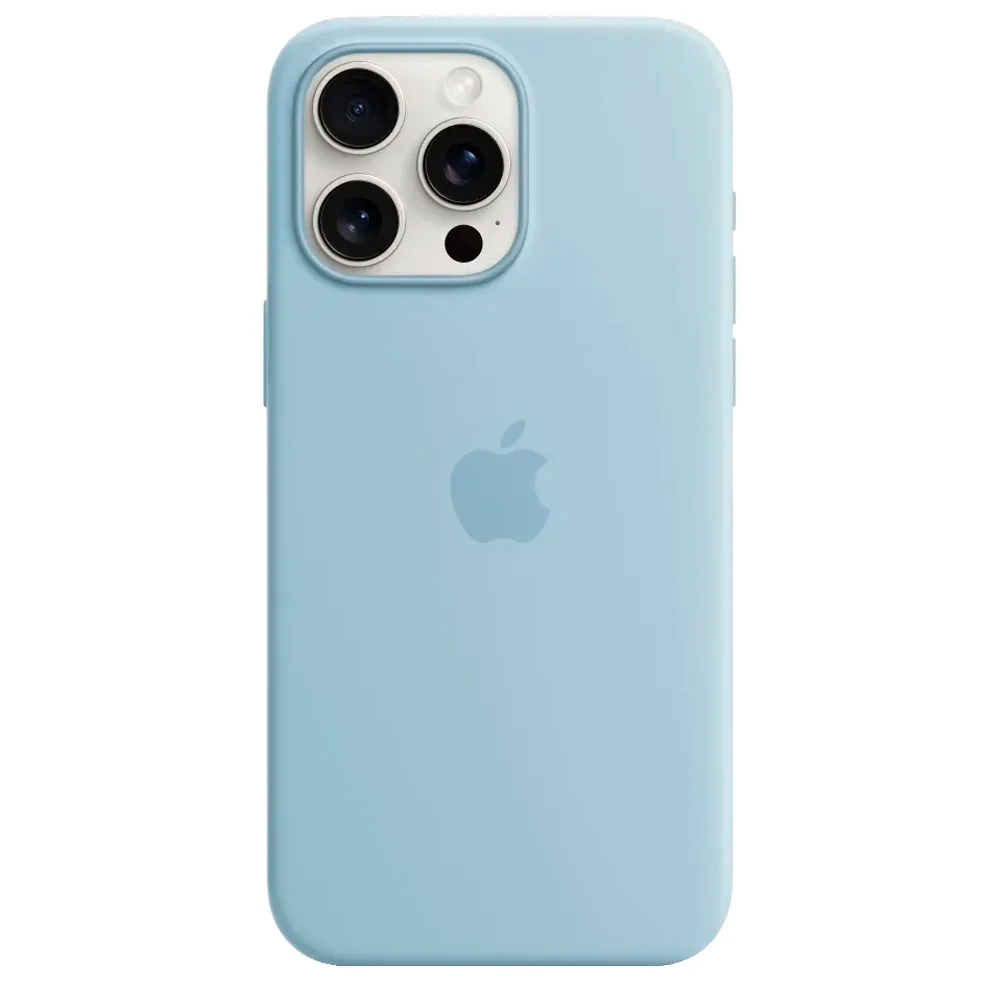 Силиконовый чехол с поддержкой MagSafe Apple Silicone Case для iPhone 15 Pro Max, Light Blue (Светло-голубой)