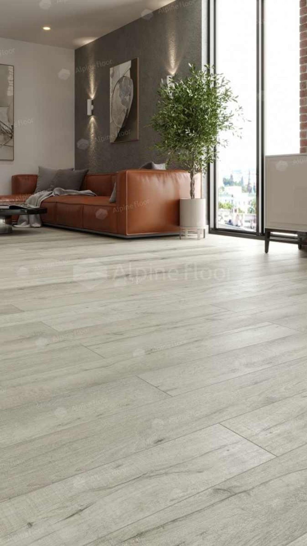 Кварц-виниловая плитка Alpine Floor Премиум (Premium XL) Дуб серебряный ава ЭКО 7-22