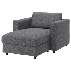 IKEA VIMLE  (ИКЕА ВИМЛЕ)  -  Чехол на шезлонг - Лейде серо-чёрный