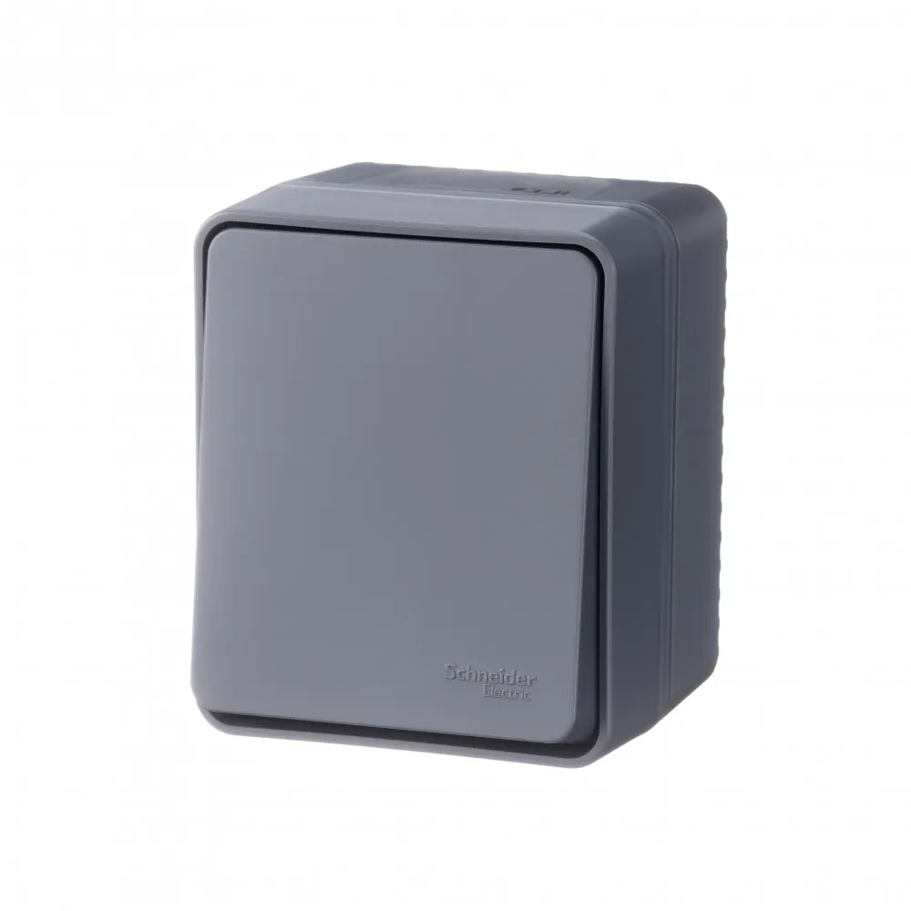 ATLASDESIGN PROFI IP54 О/У 1-клавишный ПЕРЕКЛЮЧАТЕЛЬ, сх.6, 10АХ, АНТРАЦИТ