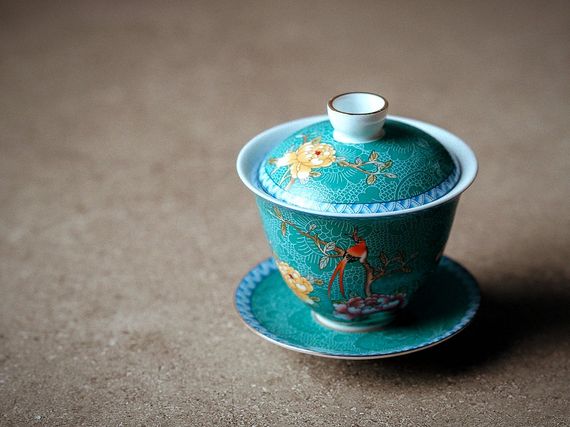 Gaiwan „Nia Yu Hua Xiang”, 160 ml., porcelana, szmaragd