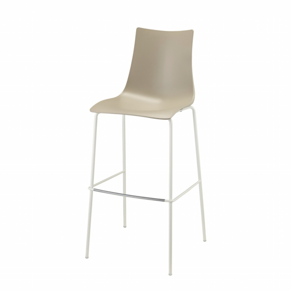 Стул барный пластиковый Scab Design Zebra Technopolymer, лен, тортора
