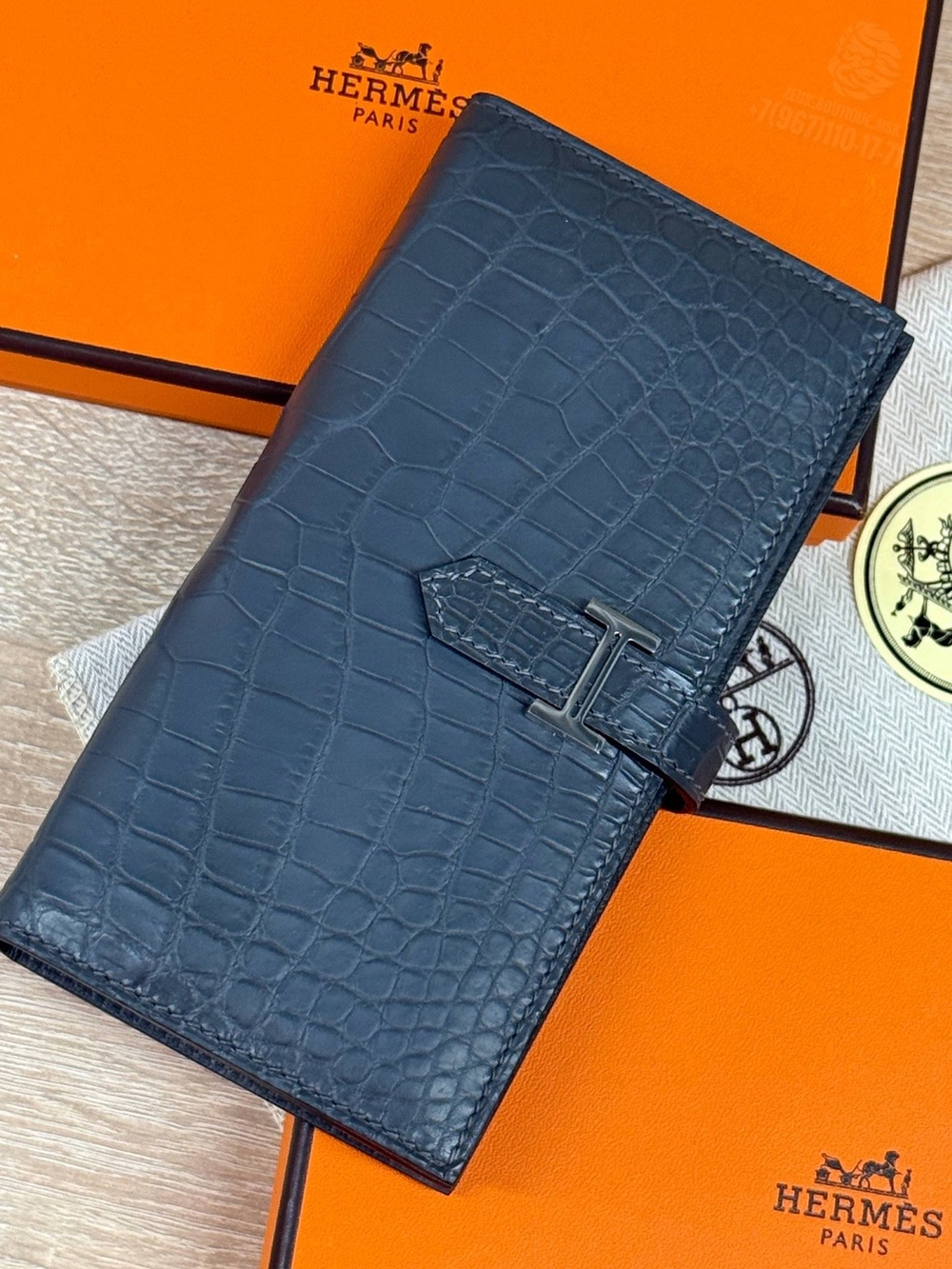 Портмоне Hermes из кожи крокодила