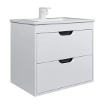 Тумба с раковиной для ванной Uperwood Modul 65 см, подвесная, матовая, белая/графит