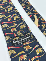 Галстук Salvatore Ferragamo синий со слонами