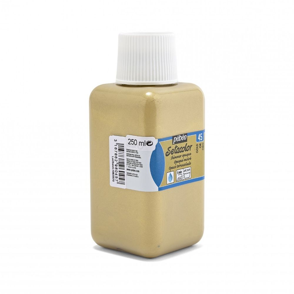 Краска для ткани непрозрачная Setacolor Opaque 250 мл, 296-045 золотое мерцание, Pebeo, 296-045