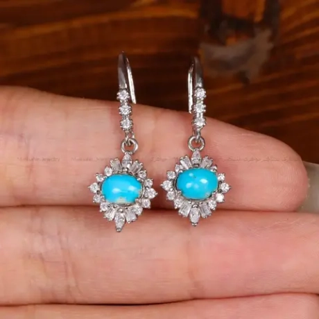 Серебряные серьги с бирюзой Mashahir 35200 Иран