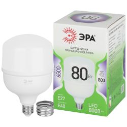 Лампа светодиодная ЭРА GREEN LINE LED POWER T120-80W-865-E27/E40 GL 80Вт колокол холодный свет Е27/Е40 | Лампы cветодиодные POWER