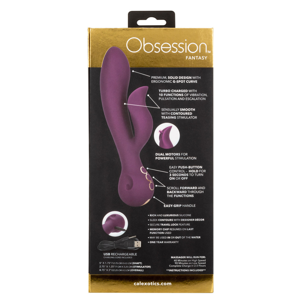 Фиолетовый вибратор-кролик 22,25см California Exotic Obsession Fantasy SE-4385-20-3