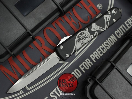 Нож Microtech Ultratech 122-13DCS Death Card Standard S/E A+++ (Правый) - Memento Mori, клинок апокалиптик