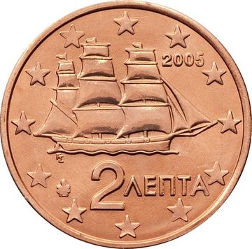 2 евроцента 2005 Греция (2 euro cent)