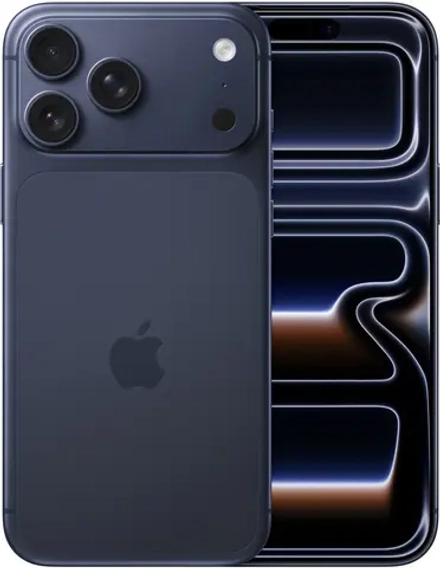 Смартфон Apple A3526 iPhone 17 Pro Max 512Gb темно-синий моноблок 3G 4G 1Sim 6.9" 1320x2868 iOS 26 48Mpix 802.11 a/b/g/n/ac/ax/be NFC GPS Protect
