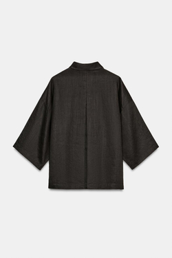 ZARA СТРУЯЩАЯСЯ РУБАШКА ОВЕРСАЙЗ — ZW COLLECTION, КОРИЧНЕВЫЙ