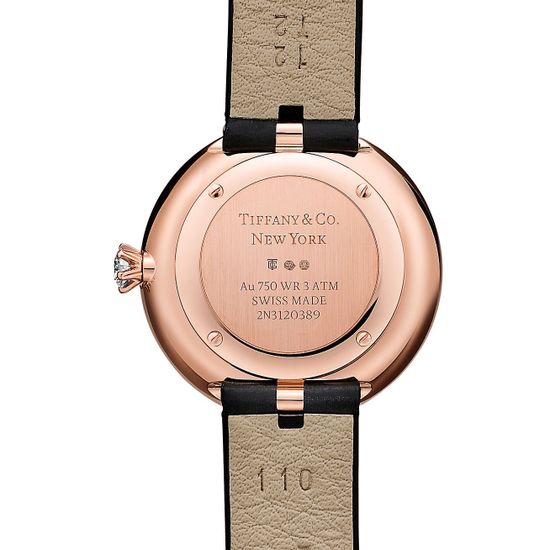 Часы Tiffany Eternity 28 MM Round в розовом золоте, с рубеллитом и бриллиантами