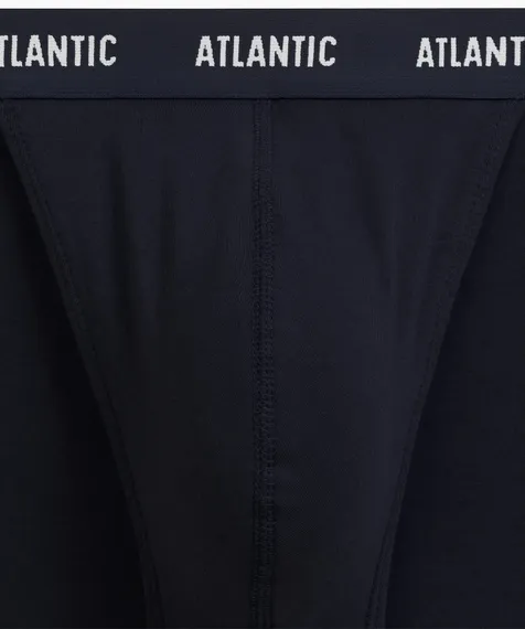 Мужские трусы (3шт) слипы танга Atlantic 3MP-1576, хлопок, темно-синий + светло-зеленый + сине-зеленый