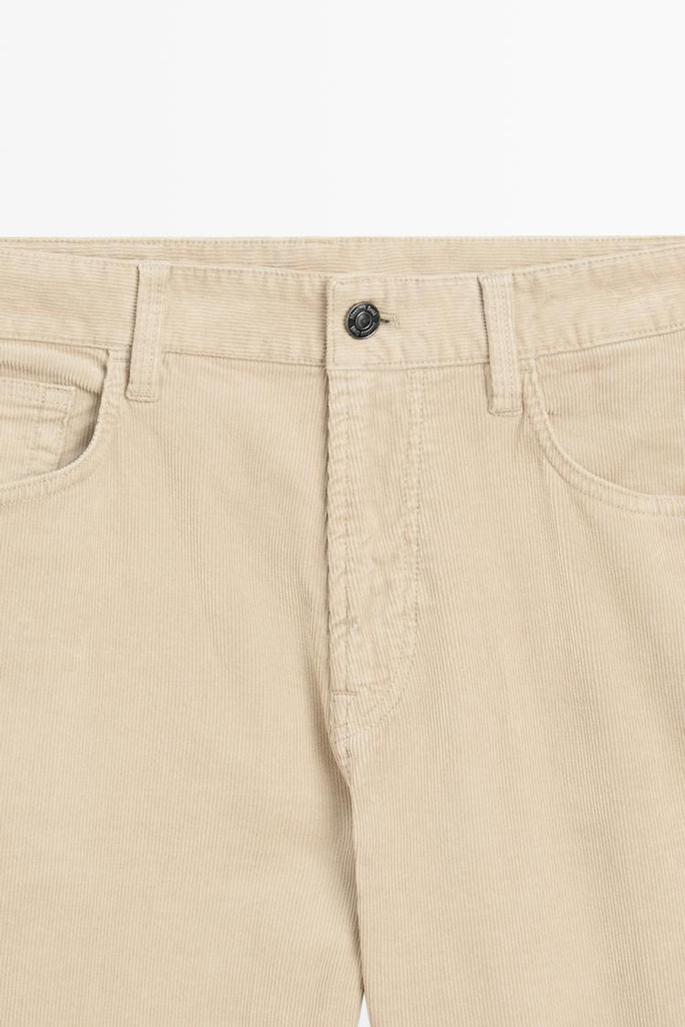Massimo Dutti Вельветовые зауженные брюки, бежевый