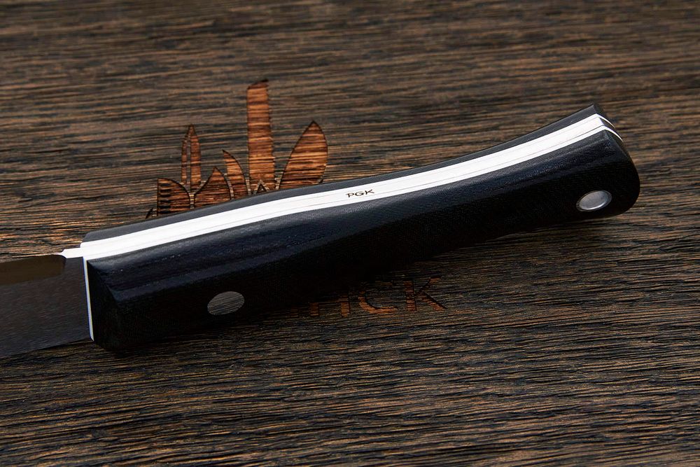 Нож туристический Beaver knife Bird&Trout XXXL, клинок 112мм, сталь PGK, рукоять микарта чёрная-Б